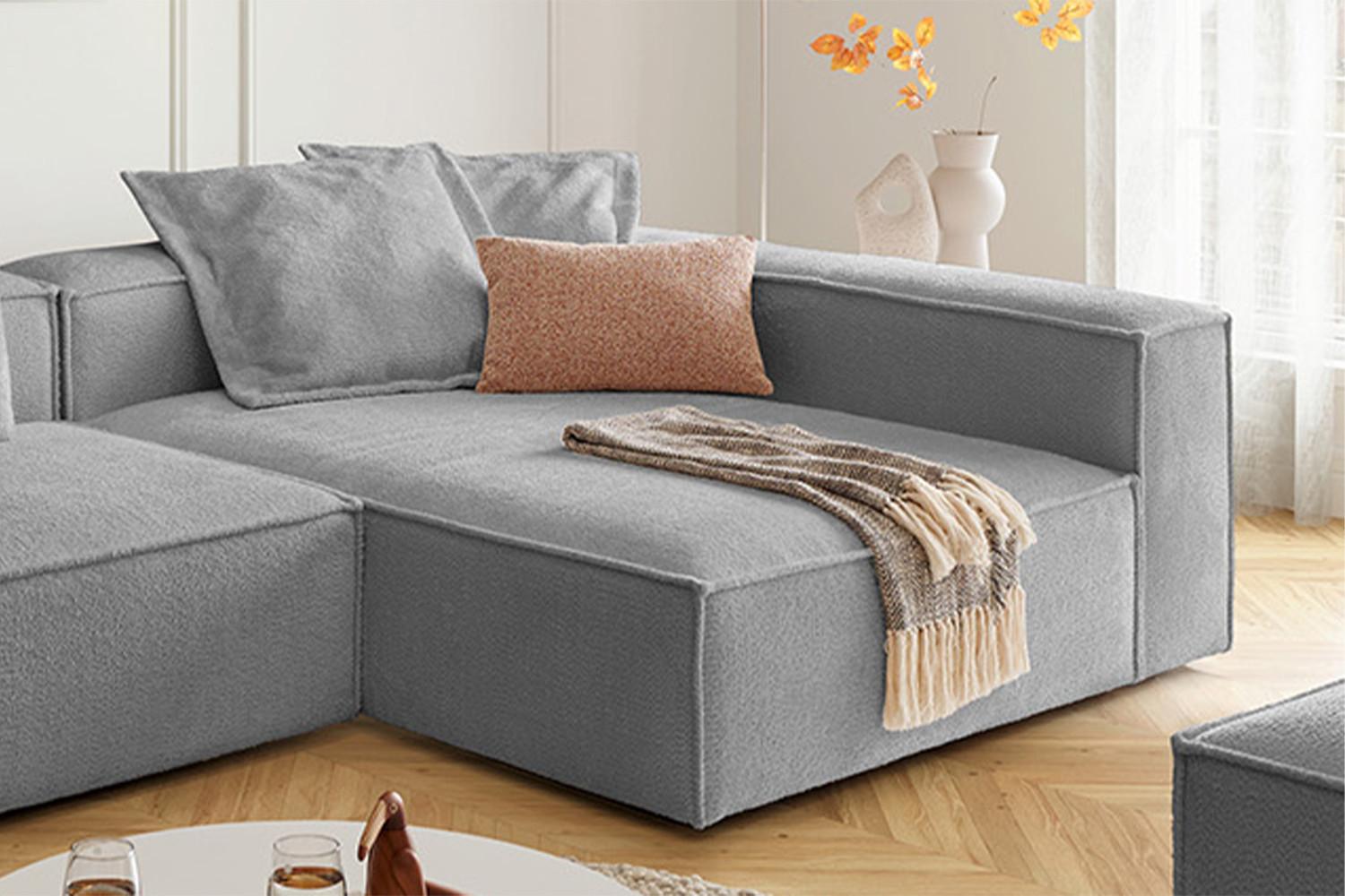 ECKSOFA CARMO Grau Flachgewebe Textil KAWOLA Möbel > Sofas & Couches > Wohnlandschaften > Ecksofas Grau