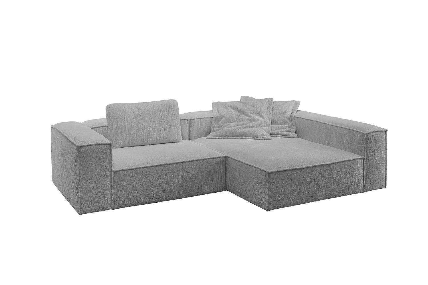 Wohnli Möbelsuche - ECKSOFA CARMO Grau Flachgewebe