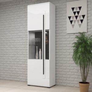wohnli-moebel-suche-800001094091-1 VITRINE in Weiß Holzwerkstoff MASSENO Möbel > Schränke > Vitrinen Weiß