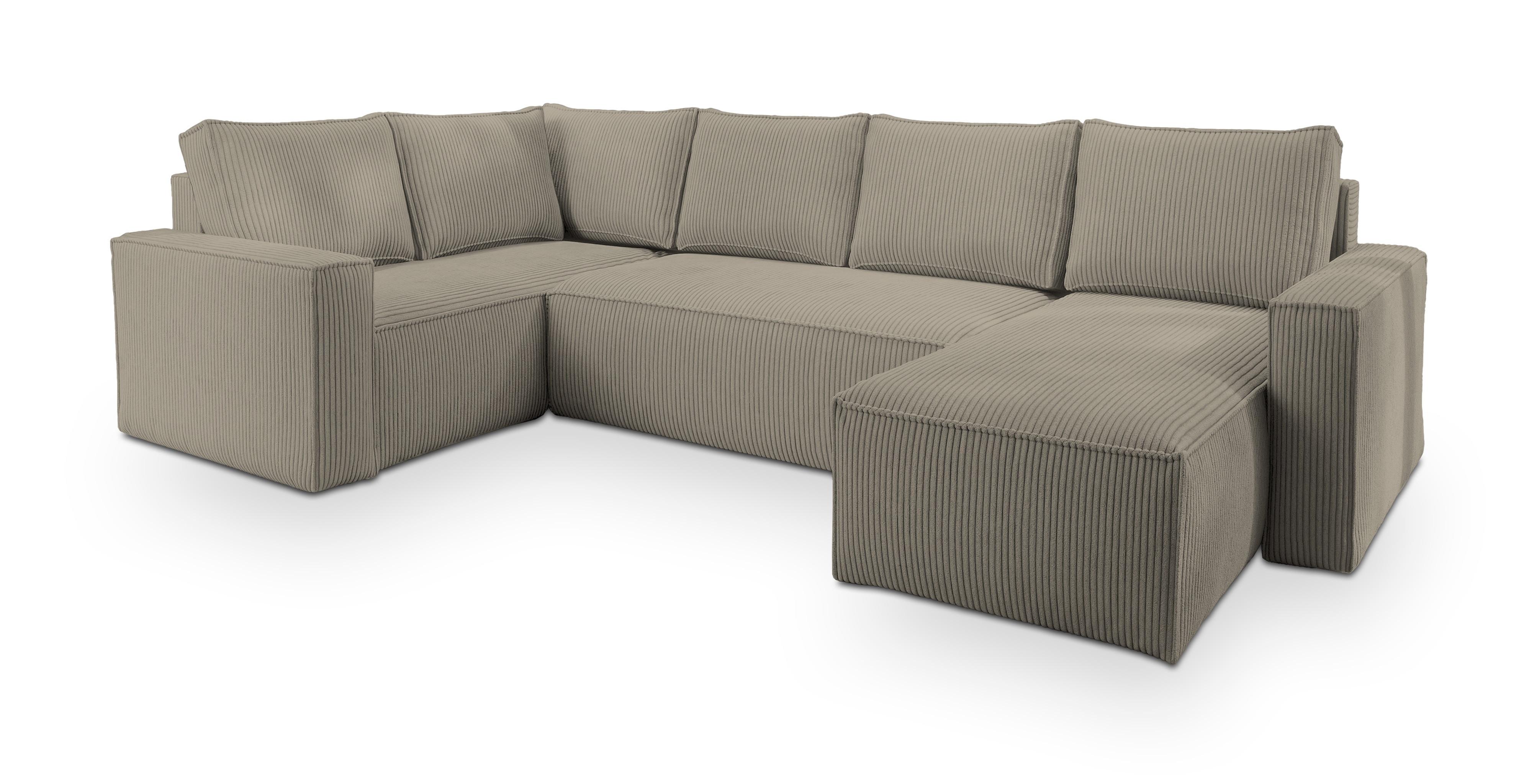 wohnli-moebel-suche-800001094098 Wohnli Möbelsuche - WOHNLANDSCHAFT NORENA L-S Beige Kordstoff mit Schlaffunktion