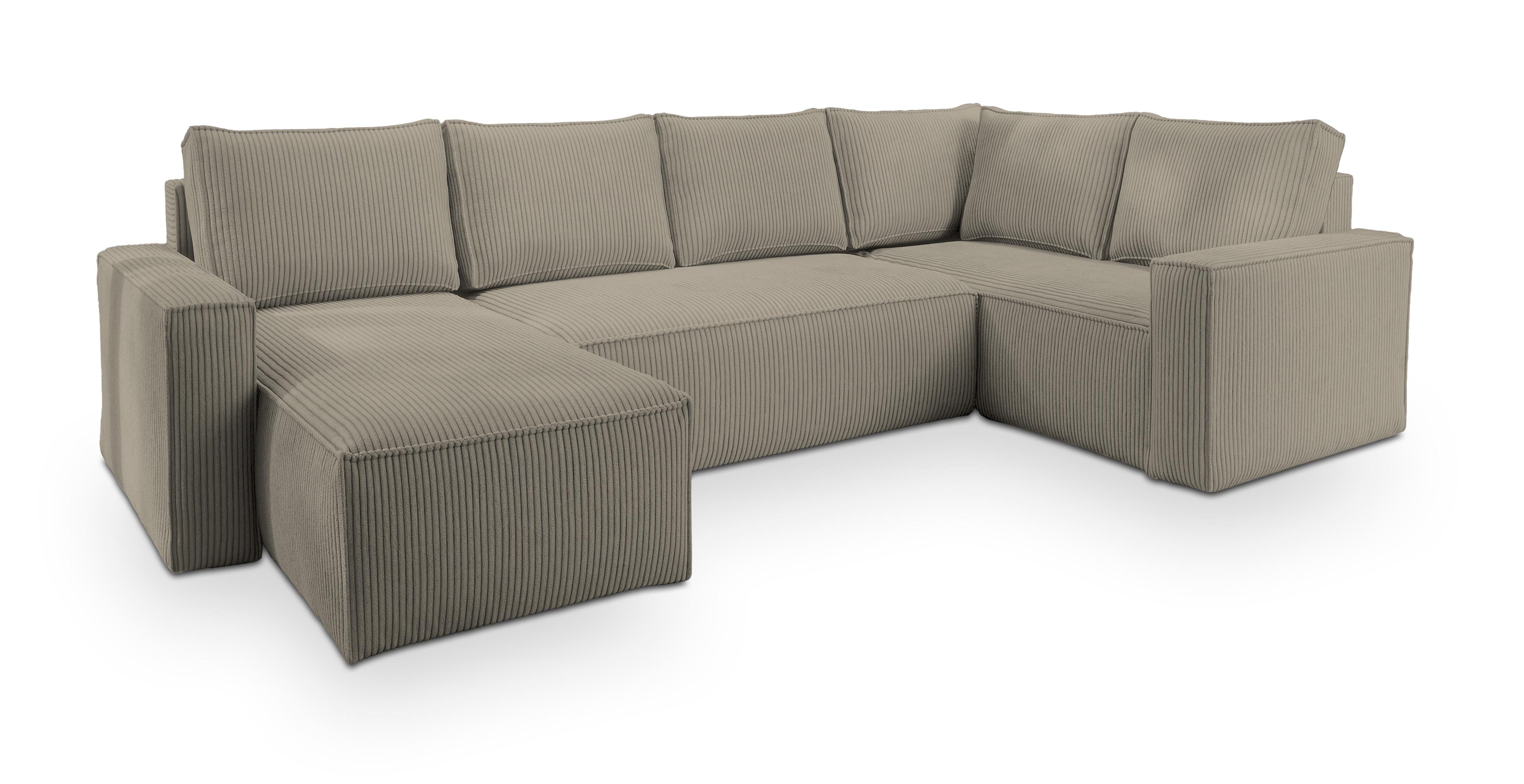 wohnli-moebel-suche-800001094100 Wohnli Möbelsuche - WOHNLANDSCHAFT NORENA R-S Beige Kordstoff mit Schlaffunktion
