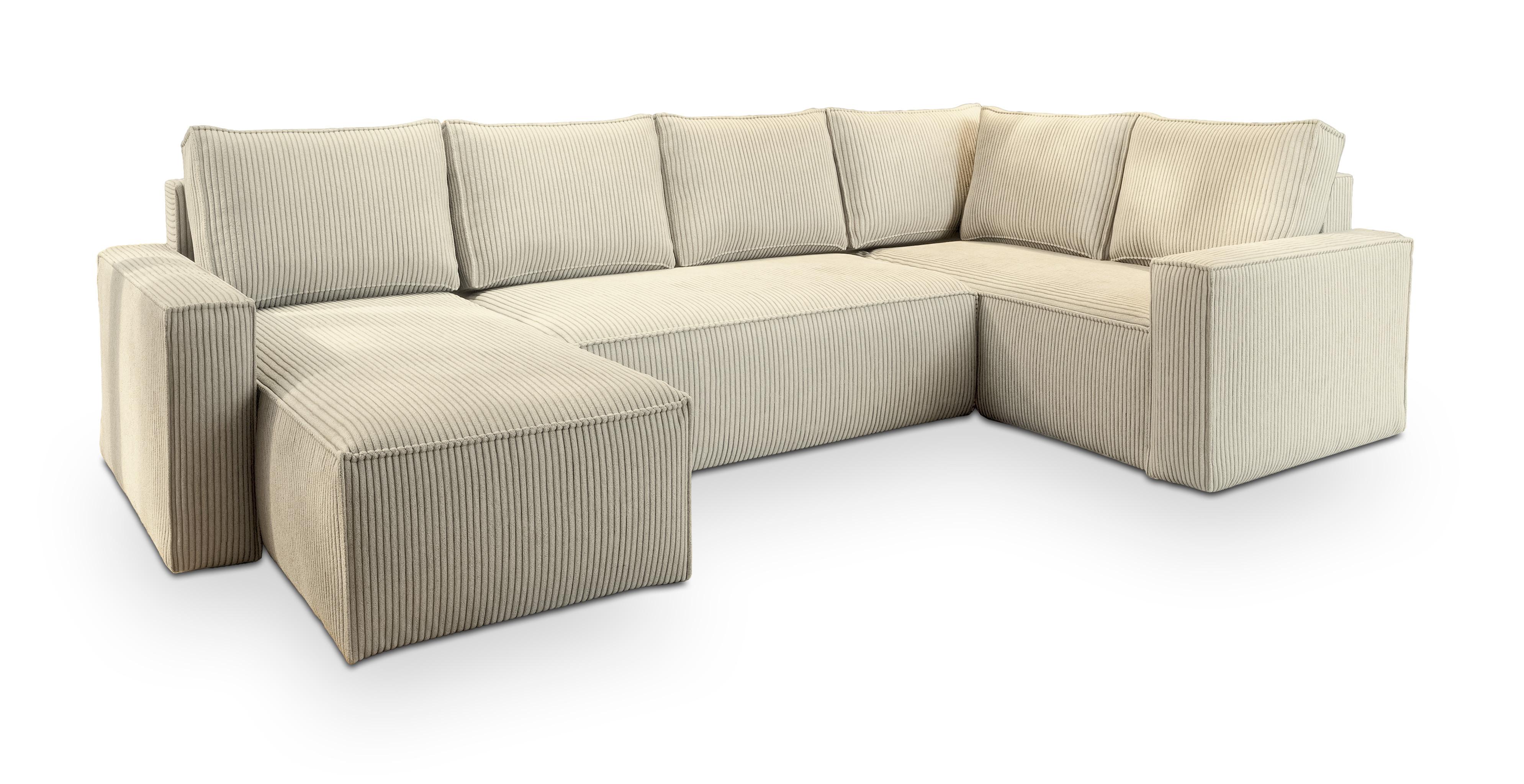 wohnli-moebel-suche-800001094116 Wohnli Möbelsuche - WOHNLANDSCHAFT NORENA R-S Creme Kordstoff mit Schlaffunktion