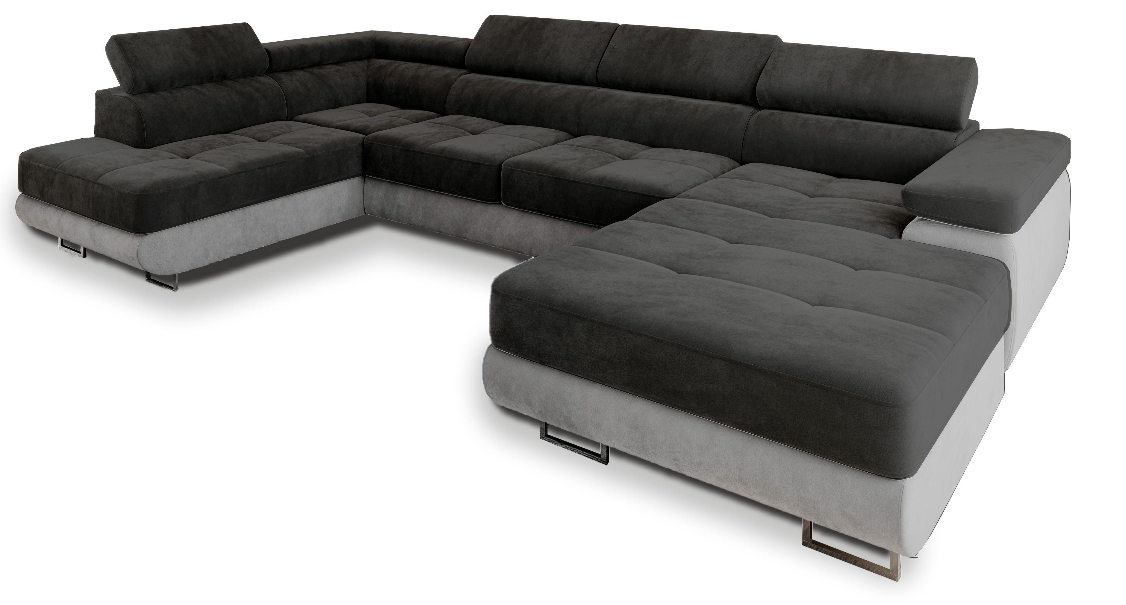 wohnli-moebel-suche-800001094142 Wohnli Möbelsuche - WOHNLANDSCHAFT CASONE L-S Schwarz Velours-Stoff mit Schlaffunktion