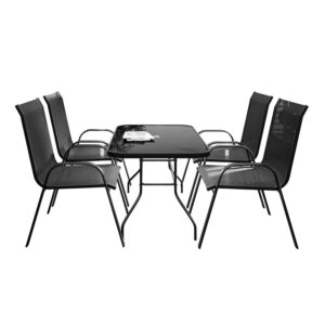 wohnli-moebel-suche-800001094259-1 DINING LOUNGESET TERRA Gartenmöbelset aus Polyrattan Textil Lookway Garten & Outdoor > Gartenmöbel > Gartenmöbel-Sets Schwarz