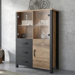 wohnli-moebel-suche-800001094673-1 VITRINE in Braun Holzwerkstoff MASSENO Möbel > Schränke > Vitrinen Braun
