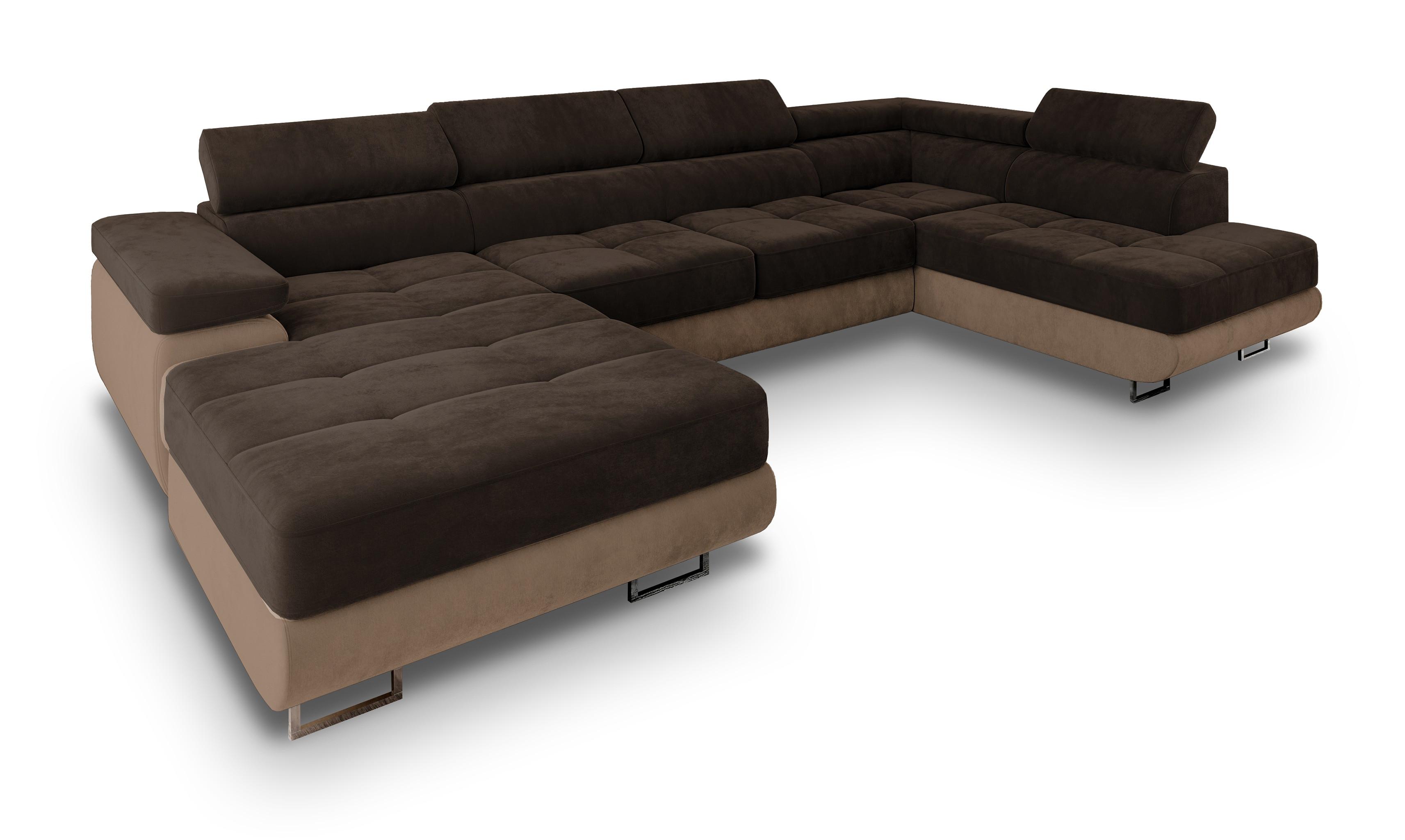 wohnli-moebel-suche-800001094675 Wohnli Möbelsuche - WOHNLANDSCHAFT CASONE R-S Braun Velours-Stoff mit Schlaffunktion