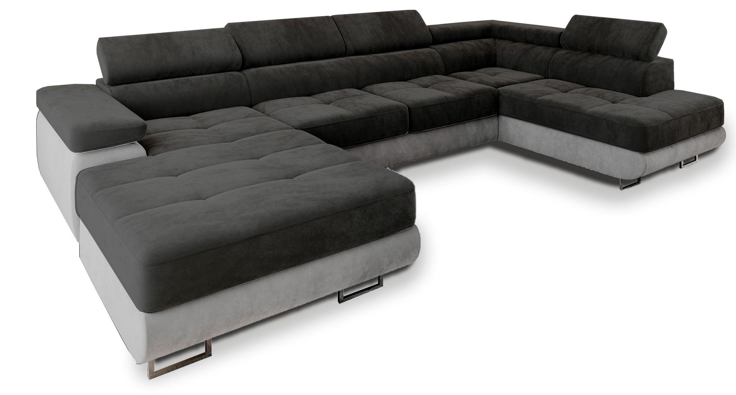 wohnli-moebel-suche-800001094685 Wohnli Möbelsuche - WOHNLANDSCHAFT CASONE R-S Schwarz Velours-Stoff mit Schlaffunktion