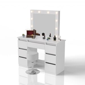 wohnli-moebel-suche-800001098403 Wohnli Möbelsuche - SCHMINKTISCH Talea mit LED (3 Lichtstufen) inkl Hocker Tonia