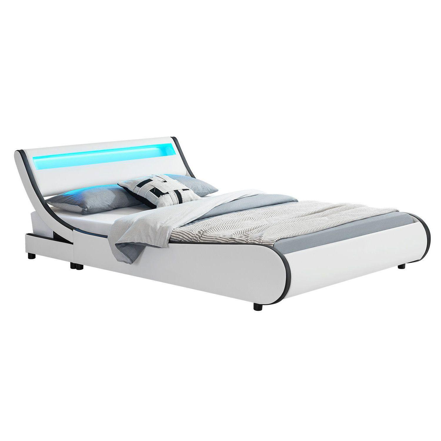 wohnli-moebel-suche-800001098667 Wohnli Möbelsuche - POLSTERBETT Valencia weiß 180x200 cm mit LED