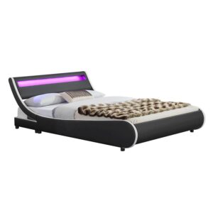 wohnli-moebel-suche-800001098671 Wohnli Möbelsuche - POLSTERBETT Valencia schwarz 180x200 cm mit LED