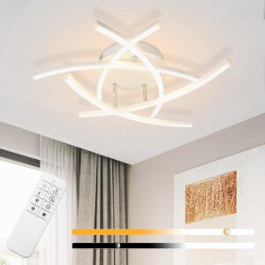LED-DECKENLEUCHTE Ulmenkarg 52.0/13.0/52.0 cm Deckenlampe Metall ZMH Lampen & Leuchten > LED-Leuchten > LED-Deckenleuchten Weiß