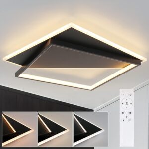 wohnli-moebel-suche-800001099537-1 LED-DECKENLEUCHTE Schwarzwall 48.0/5.5/48.0 cm Deckenlampe Metall ZMH Lampen & Leuchten > LED-Leuchten > LED-Deckenleuchten Schwarz