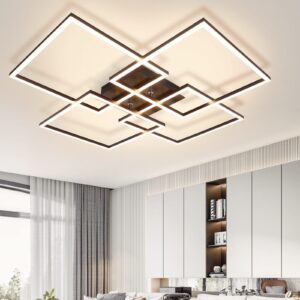 wohnli-moebel-suche-800001099540-1 LED-DECKENLEUCHTE Nachtzahn 72.4/72.4/7.3 cm Deckenlampe Metall ZMH Lampen & Leuchten > LED-Leuchten > LED-Deckenleuchten Schwarz