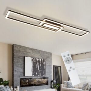 wohnli-moebel-suche-800001099587-1 LED-DECKENLEUCHTE Falkenfluch Schwarz Metall 95/17.2/5 cm Deckenlampe Metall ZMH Lampen & Leuchten > LED-Leuchten > LED-Deckenleuchten Schwarz