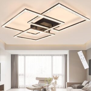 LED-DECKENLEUCHTE Lohnzahn 60.0/8.0/60 cm Deckenlampe Metall ZMH Lampen & Leuchten > LED-Leuchten > LED-Deckenleuchten Schwarz