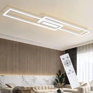 wohnli-moebel-suche-800001099603-1 LED-DECKENLEUCHTE Tannwacht Weiß Metall 95/17.2/5 cm Deckenlampe Metall ZMH Lampen & Leuchten > LED-Leuchten > LED-Deckenleuchten Weiß