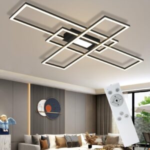 wohnli-moebel-suche-800001099620-1 LED-DECKENLEUCHTE Kesselfluch 99.0/7.0/99 cm Deckenlampe Metall ZMH Lampen & Leuchten > LED-Leuchten > LED-Deckenleuchten Schwarz