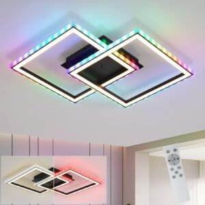 LED-DECKENLEUCHTE Wehrdorf 44.5/7.0/44.5 cm Deckenlampe Metall ZMH Lampen & Leuchten > LED-Leuchten > LED-Deckenleuchten Schwarz