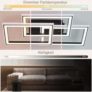 wohnli-moebel-suche-800001099629-1 LED-DECKENLEUCHTE Eichgrimm 33.5/9.0/54.0 cm Deckenlampe Metall ZMH Lampen & Leuchten > LED-Leuchten > LED-Deckenleuchten Schwarz