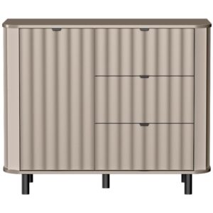wohnli-moebel-suche-800001099671-1 KOMMODE Nevada mit drei Schubladen 118 cm Taupe Holzwerkstoff Beautysofa Möbel > Kommoden & Schubladenschränke > Kommoden Taupe