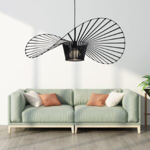 wohnli-moebel-suche-800001099672-1 HÄNGELEUCHTE Hellethos 100/100/150 cm Metall, Textil ZMH Lampen & Leuchten > LED-Leuchten Schwarz