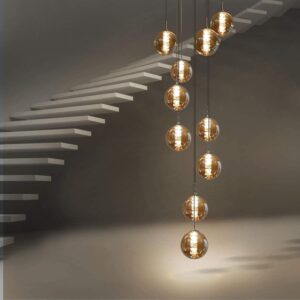 wohnli-moebel-suche-800001099796-1 LED-HÄNGELEUCHTE Liorfalk 41/200/41 cm Glas ZMH Lampen & Leuchten > LED-Leuchten Grau