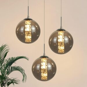 wohnli-moebel-suche-800001099799-1 LED-HÄNGELEUCHTE Flamjarl 30/150/30 cm Glas ZMH Lampen & Leuchten > LED-Leuchten Grau