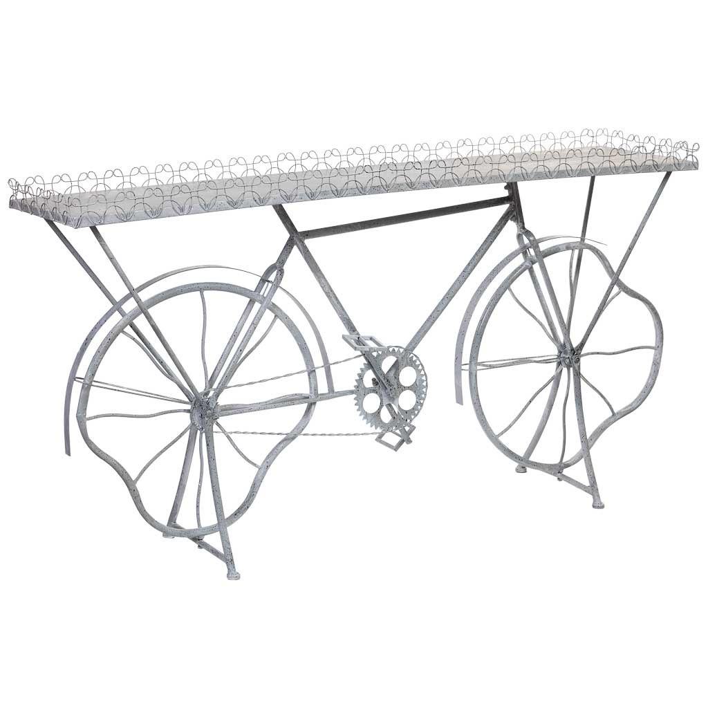 wohnli-moebel-suche-800001100000 Wohnli Möbelsuche - KONSOLENSTISCH Fahrrad aus Metall 177x41x92 cm Grau