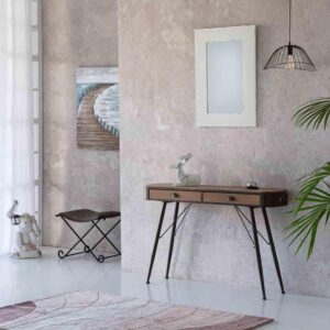 wohnli-moebel-suche-800001100082-1 KONSOLE aus Holz und Metall 120x32x81 cm Holz Wanderlust Möbel > Kommoden & Schubladenschränke > Konsolentische Braun