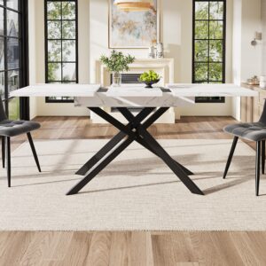 wohnli-moebel-suche-800001102450-1 ESSTISCH Ausziehbar Weiß 160/80/76.50 cm Holzwerkstoff, Metall Urban Meuble Möbel > Tische > Esstische Weiß