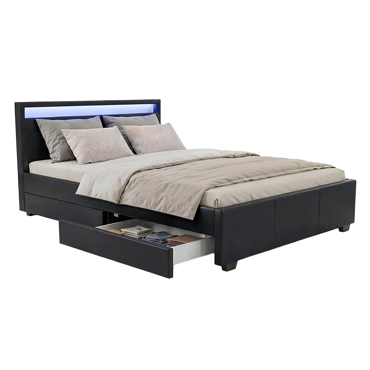wohnli-moebel-suche-800001105758 Wohnli Möbelsuche - POLSTERBETT Lyon schwarz mit Bettkasten 140x200 cm