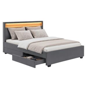 wohnli-moebel-suche-800001105763 Wohnli Möbelsuche - POLSTERBETT Lyon dunkelgrau mit Bettkasten 140x200 cm