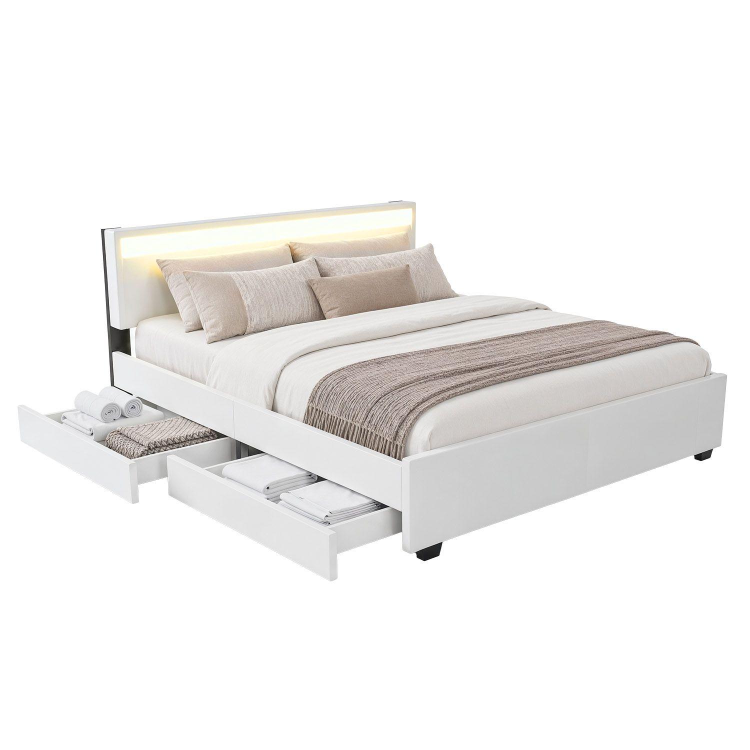 wohnli-moebel-suche-800001105775 Wohnli Möbelsuche - POLSTERBETT Lyon weiß mit Bettkasten 180x200 cm
