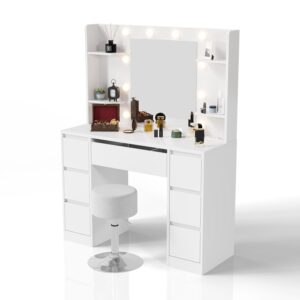 wohnli-moebel-suche-800001105776 Wohnli Möbelsuche - SCHMINKTISCH Malia mit LED und Hocker Tonia