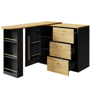 wohnli-moebel-suche-800001106042 Wohnli Möbelsuche - BARTISCH ausziehbarer mit Stauraum Schwarz und Braun