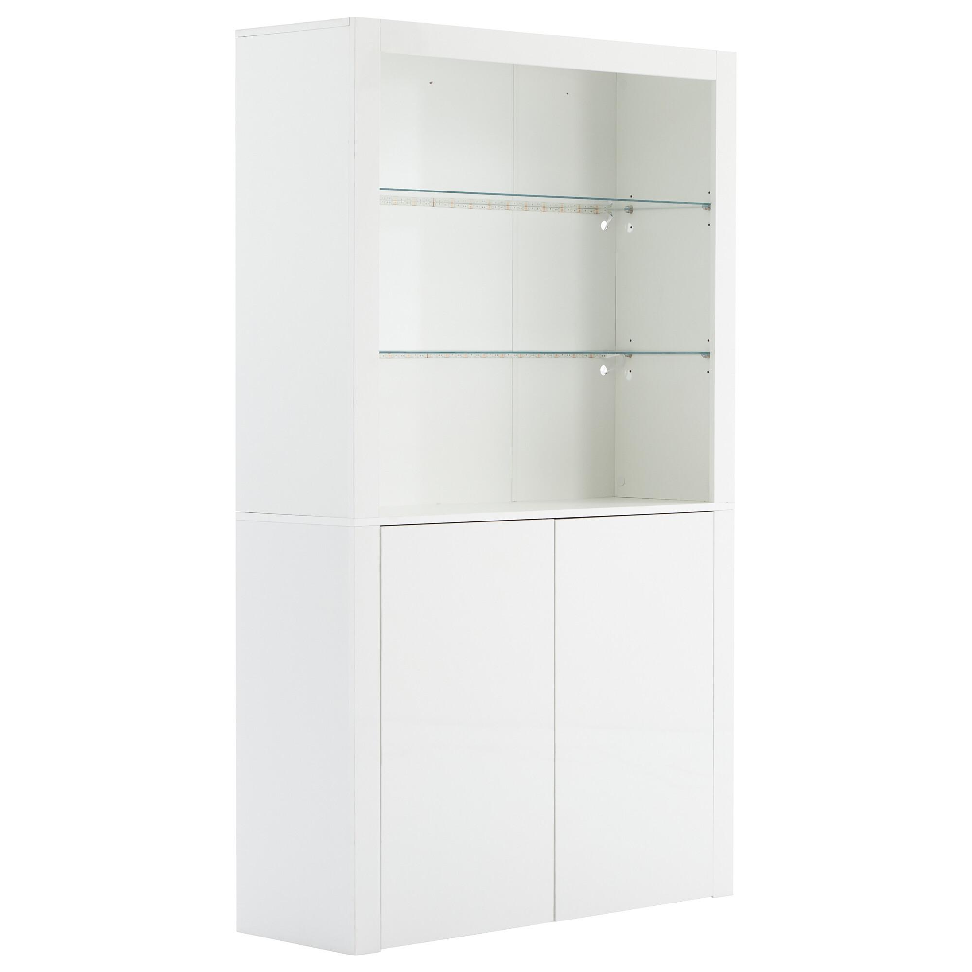 Wohnli Möbelsuche - VITRINE mit LED Weiß 100/35/170 CM