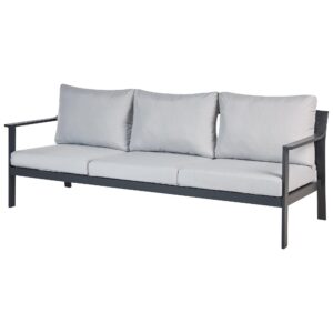 GARTENSOFA 3-Sitzer Grau Kiato Metall Beliani Garten & Outdoor > Gartenmöbel Grau