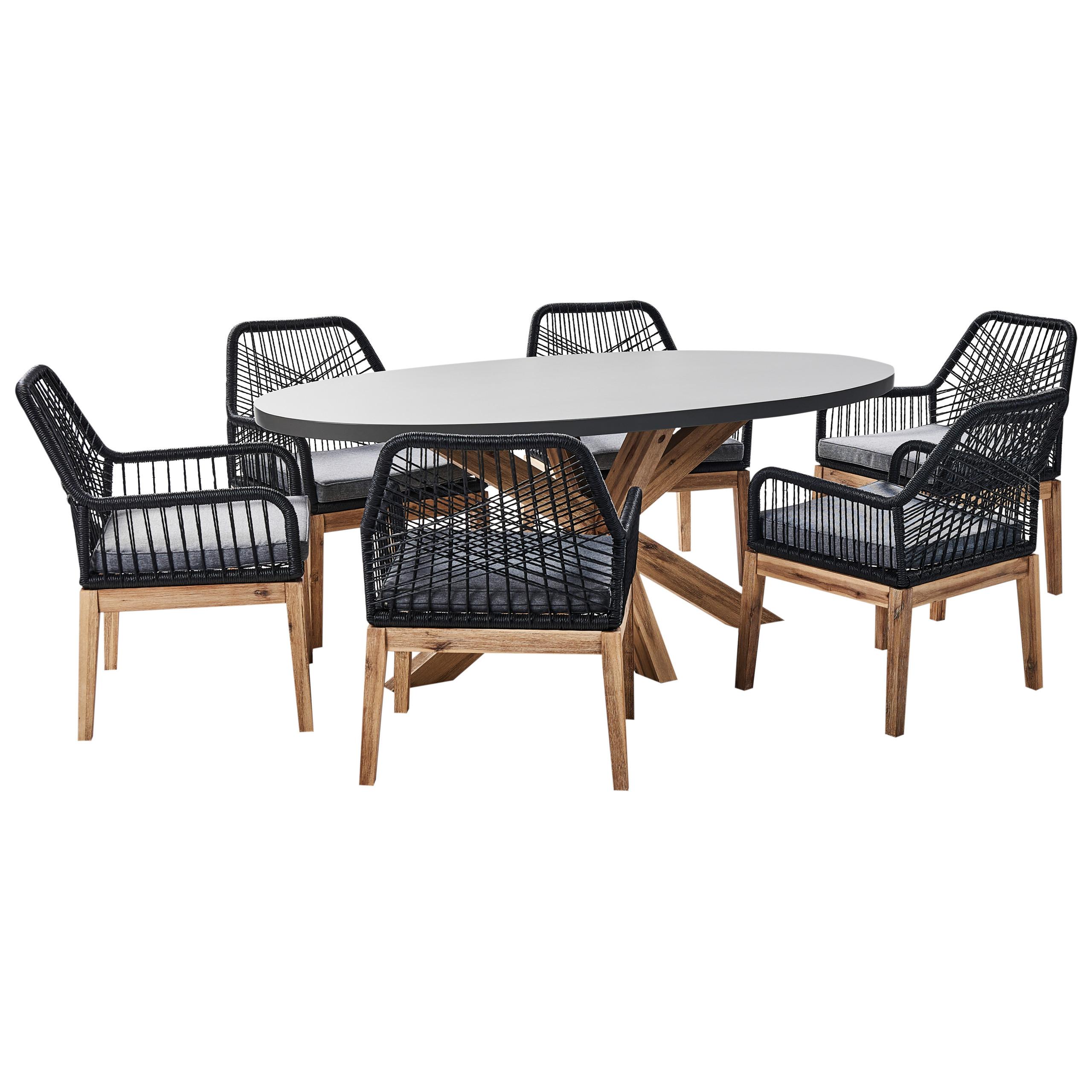 Wohnli Möbelsuche - GARTENMÖBEL-SET 6-Sitzer Grau Oristano