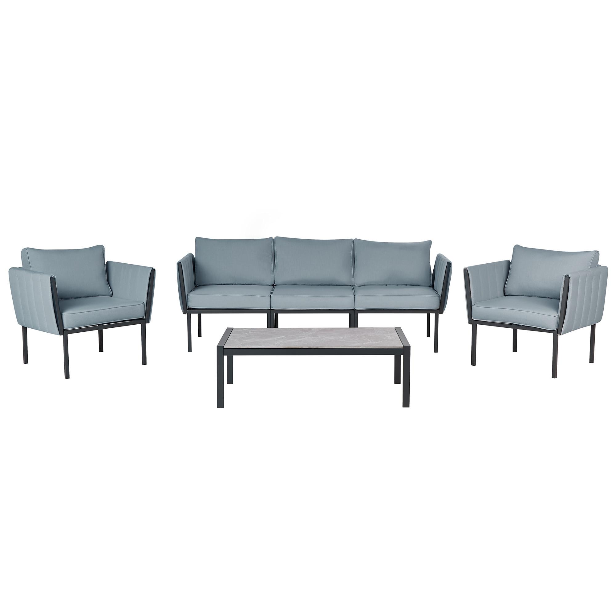 Wohnli Möbelsuche - GARTENLOUNGE 5-Sitzer Grau Skala