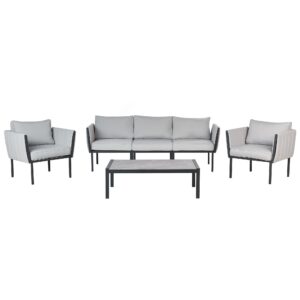 Wohnli Möbelsuche - GARTENLOUNGE 5-Sitzer Grau Skala