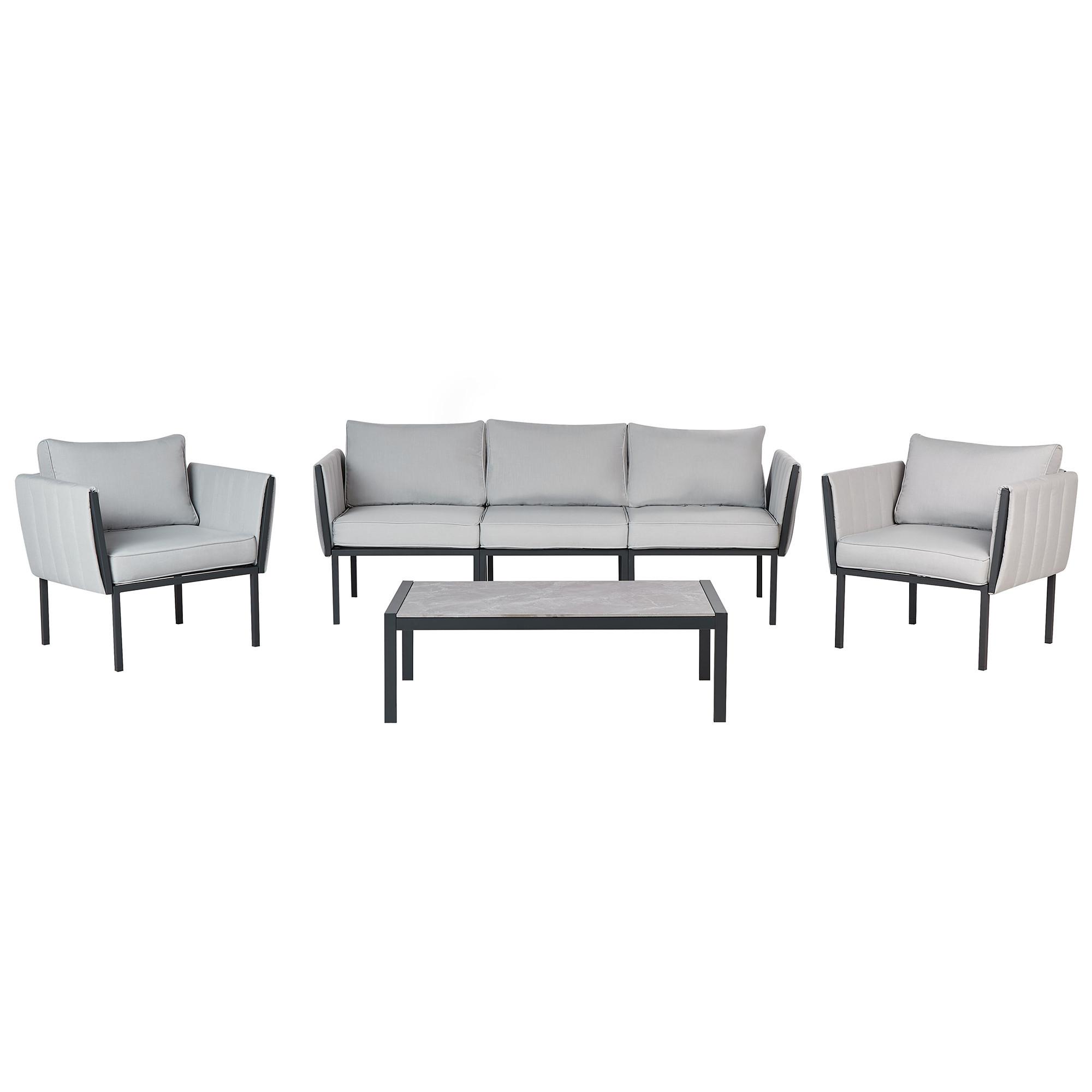 Wohnli Möbelsuche - GARTENLOUNGE 5-Sitzer Grau Skala