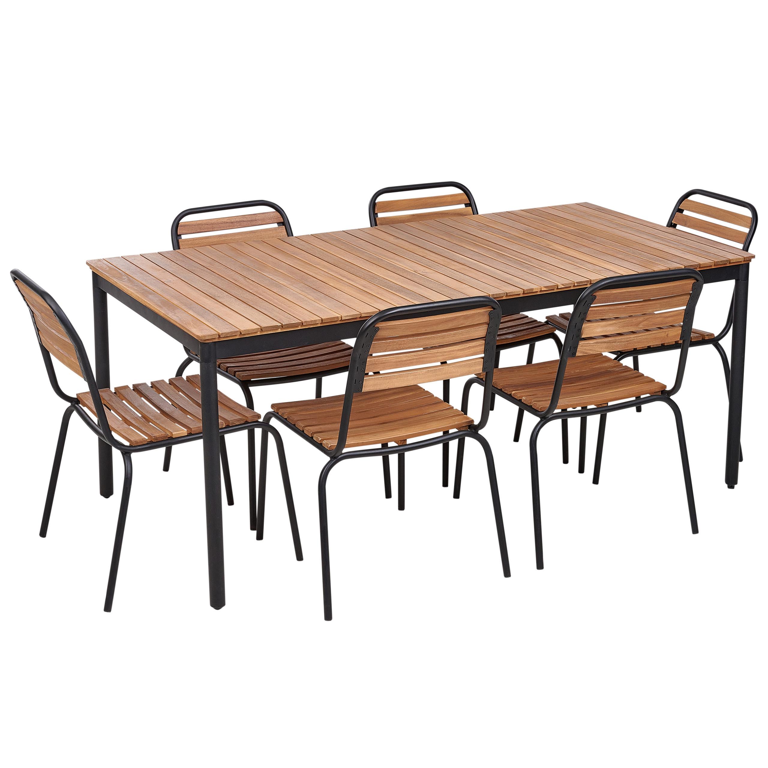 wohnli-moebel-suche-800001106954 Wohnli Möbelsuche - GARTENMÖBEL-SET 6-Sitzer Heller Holzfarbton Vallese