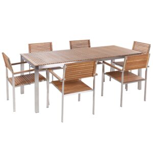 wohnli-moebel-suche-800001106985 Wohnli Möbelsuche - GARTENMÖBEL-SET 6-Sitzer Heller Holzfarbton Viareggio