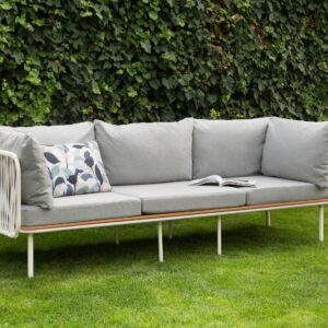 wohnli-moebel-suche-800001106991-1 GARTENSOFA 3-Sitzer Grau Senise Metall Beliani Garten & Outdoor > Gartenmöbel Grau