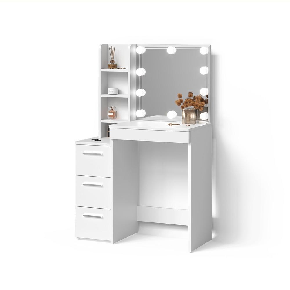 Wohnli Möbelsuche - SCHMINKTISCH Ivera Weiß 79.9 cm mit LED Beleuchtung