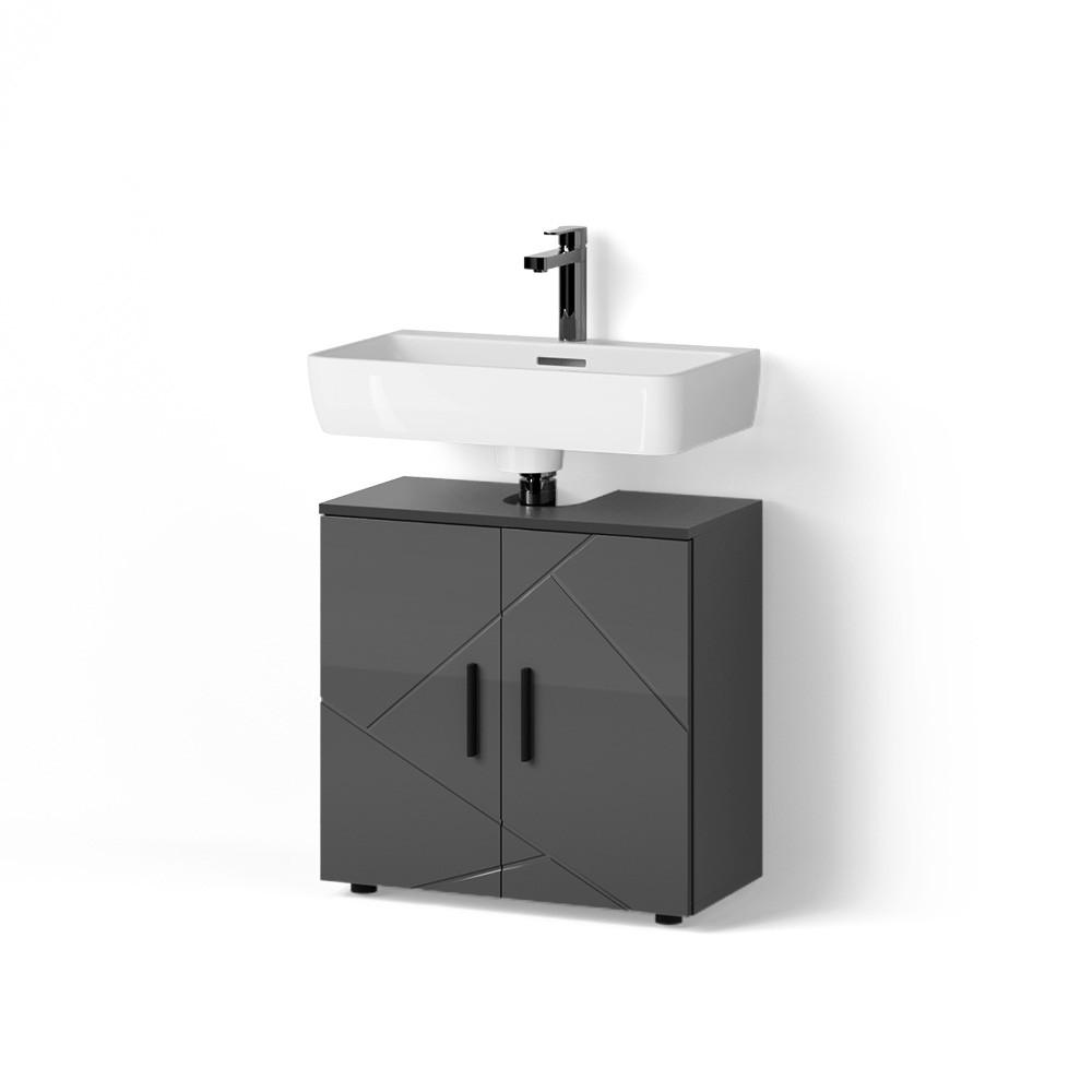 wohnli-moebel-suche-800001107258 Wohnli Möbelsuche - WASCHBECKENUNTERSCHRANK Ronco Anthrazit Hochglanz 60 x 59 cm
