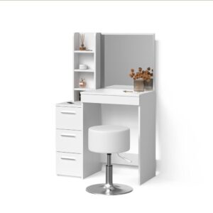 wohnli-moebel-suche-800001107290 Wohnli Möbelsuche - SCHMINKTISCH Ivera Weiß 79.9 cm mit Hocker