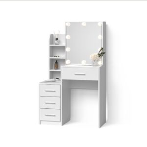 wohnli-moebel-suche-800001107293 Wohnli Möbelsuche - SCHMINKTISCH Loreta Weiß 80 cm mit LED Beleuchtung