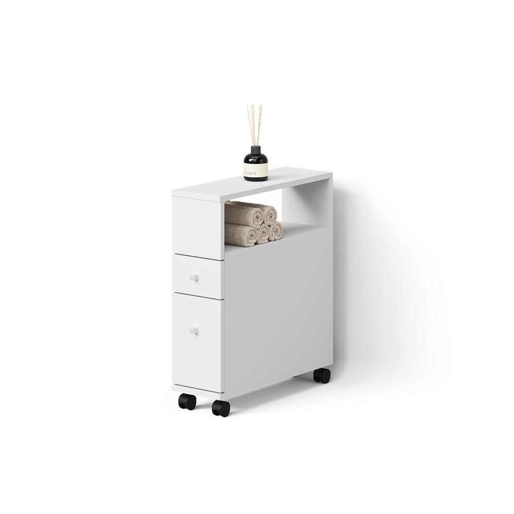 wohnli-moebel-suche-800001107315 Wohnli Möbelsuche - BADSCHRANK Fucino Weiß 18 x 61.6 cm mit 2 Schubladen
