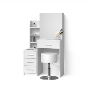 wohnli-moebel-suche-800001107325 Wohnli Möbelsuche - SCHMINKTISCH Loreta Weiß 80 cm mit Hocker